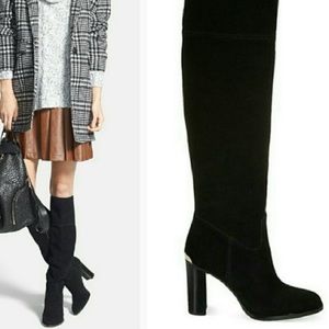 Michael Kors Suede Block Heel Boots